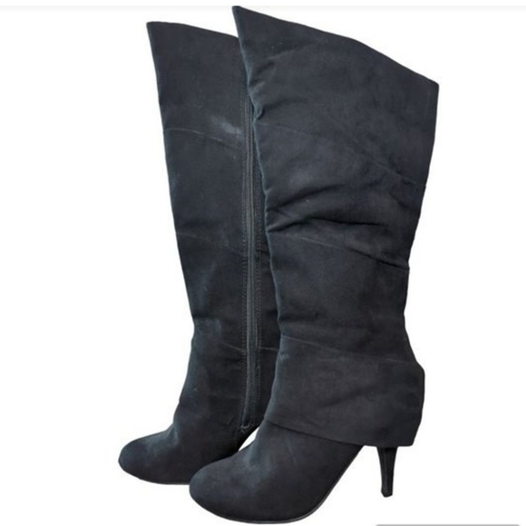 Fergalicious Shoes - EUC Fergalicious Knee High Suede Boots Black Size 6